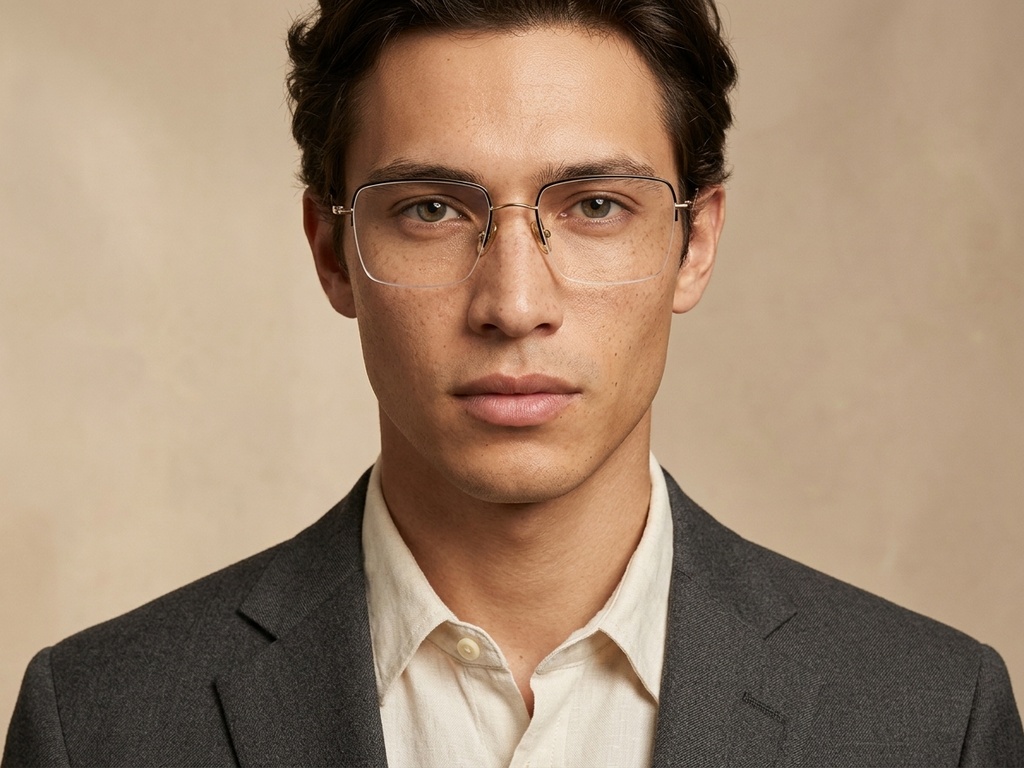 BS2012-1684_Black_Semi-rimless_Titanium_Glasses_corner-tryon_male