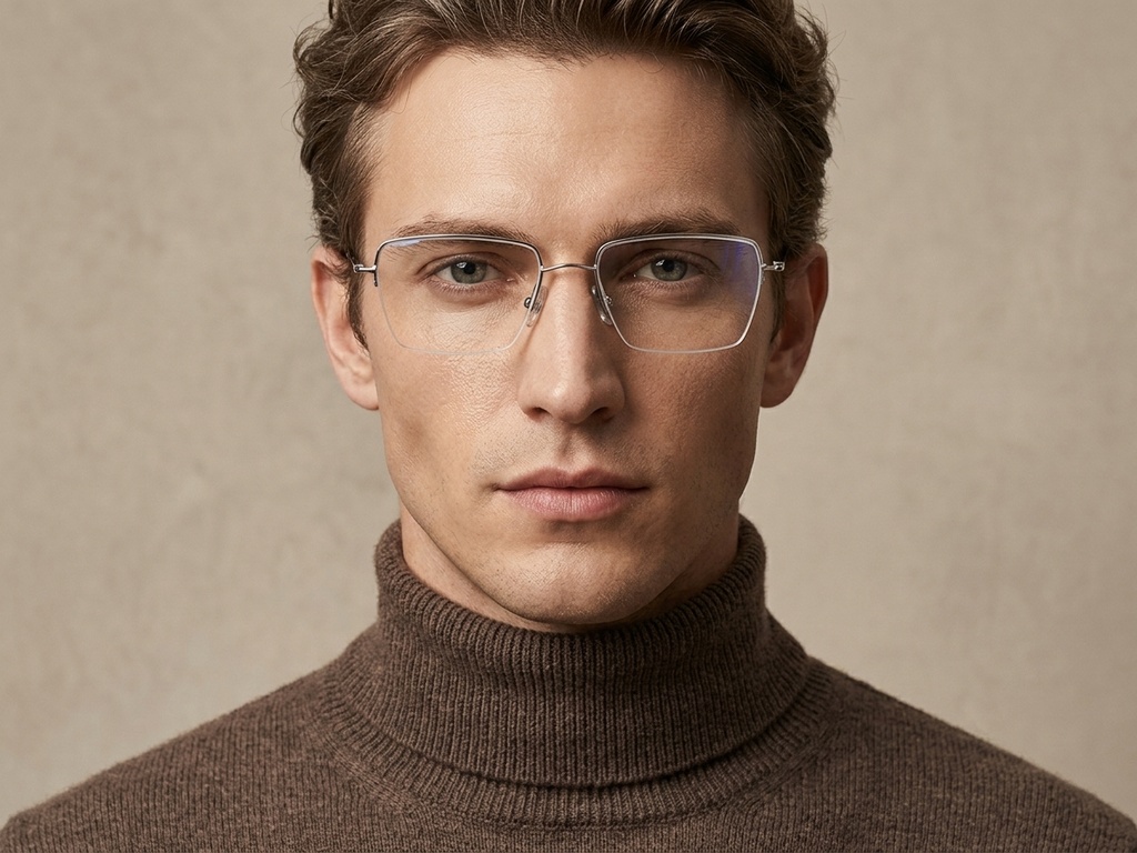 BS2012-1685_Silver_Semi-rimless_Titanium_Glasses-tryon_male