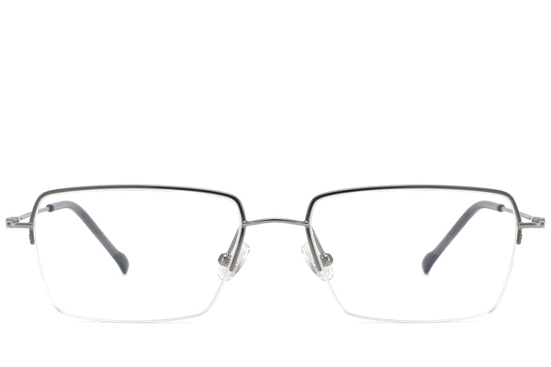 BS2012-1686_Grey_Semi-rimless_Titanium_Glasses_corner-front