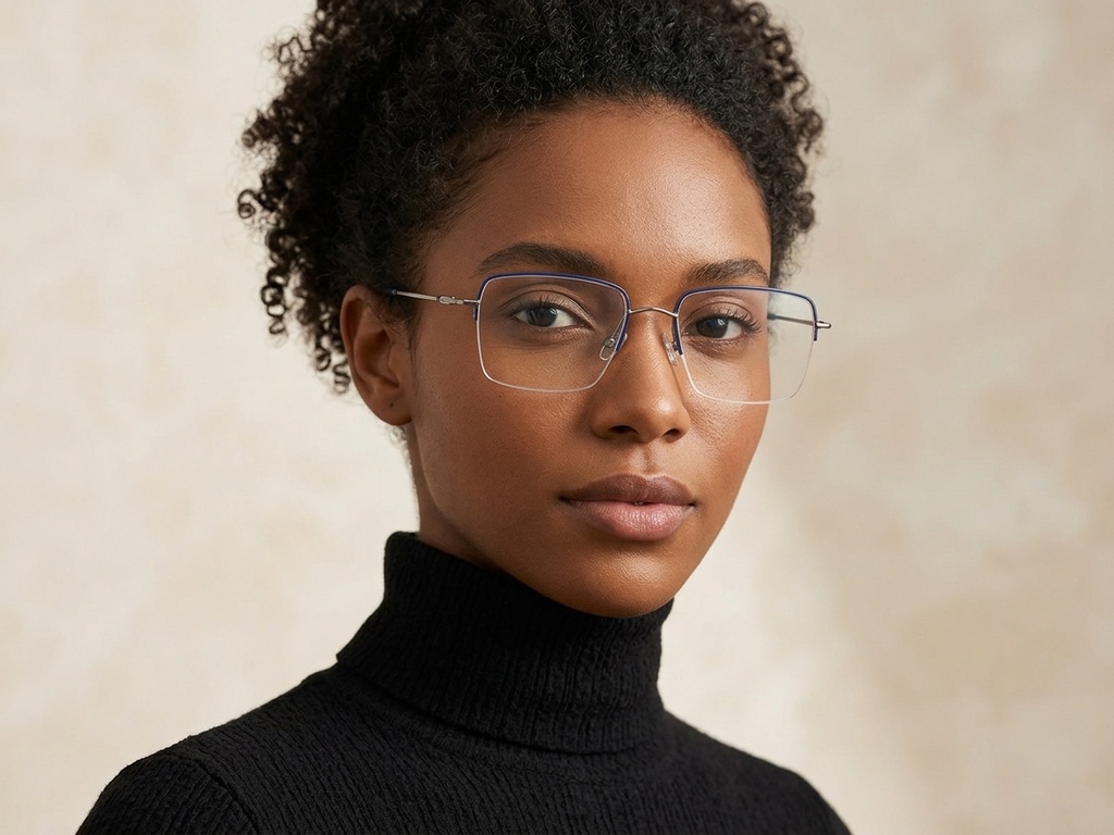 BS2012-1688_Blue_Semi-rimless_Titanium_Glasses_corner-tryon_female