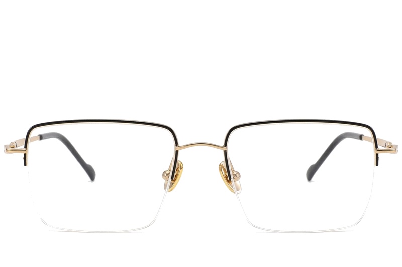 BS2012-1689_Black_Semi-rimless_Titanium_Glasses_corner-front