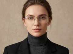 BS2012-1689_Black_Semi-rimless_Titanium_Glasses_corner-tryon_female