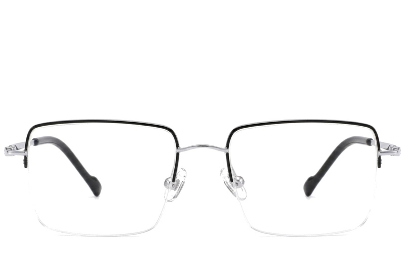 BS2012-1690_Silver_Semi-rimless_Titanium_Glasses_corner-front