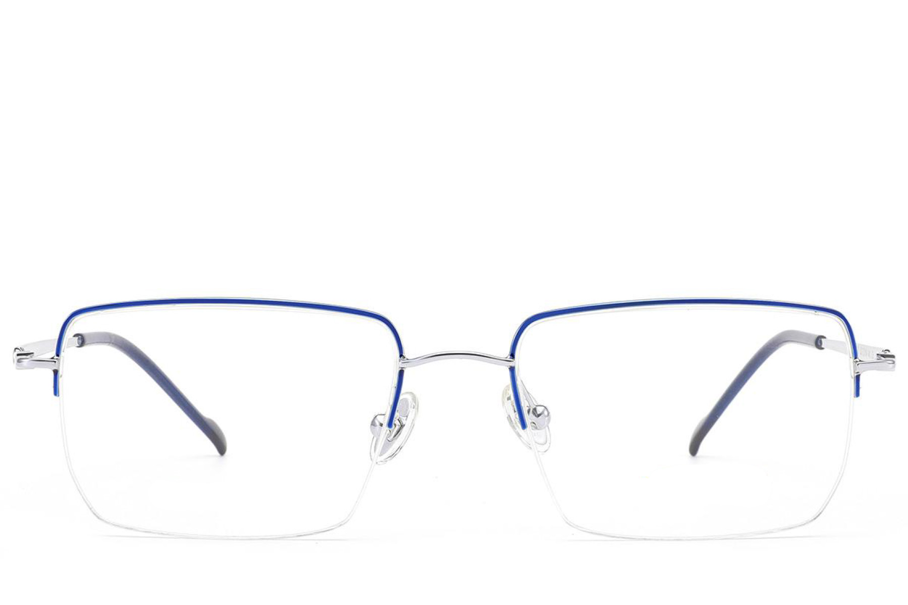 BS2012-1693_Blue_Semi-rimless_Titanium_Glasses_front