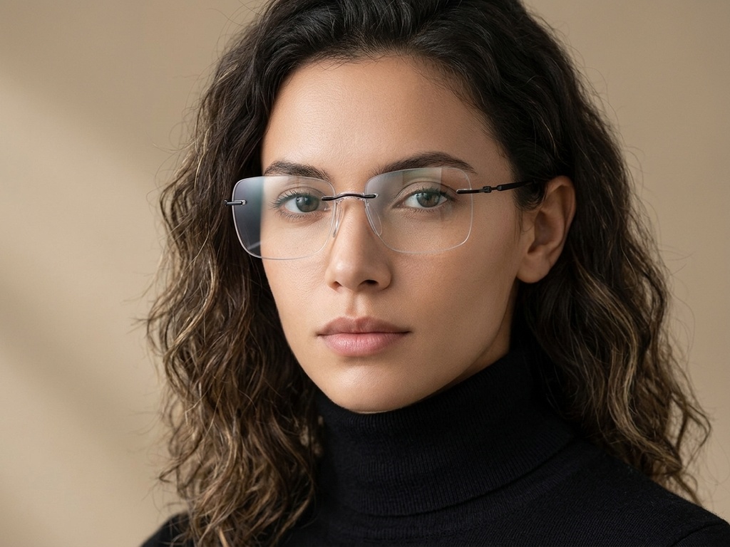 BS2012-1698_Black_Invisible_Titanium_Glasses_corner-tryon_female
