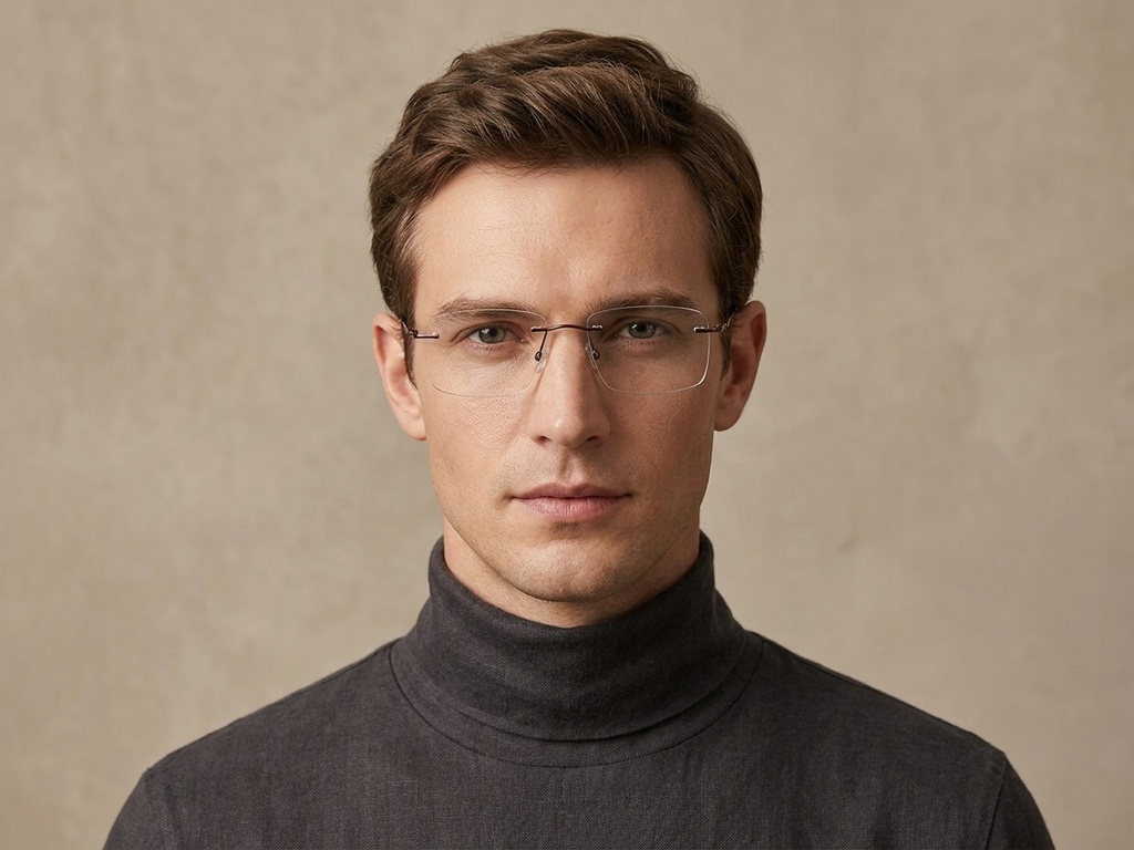BS2012-1701_Brown_Invisible_Titanium_Glasses_corner-tryon_male
