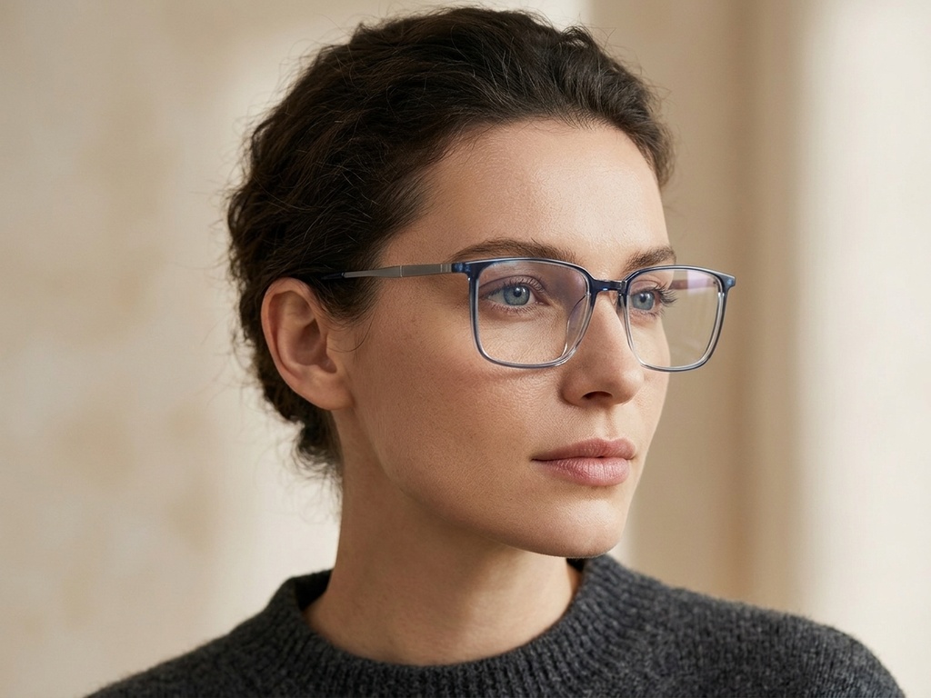 BS2012-1712_Blue_Rectangular_Titanium_Glasses_corner-tryon_female