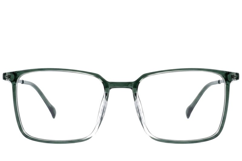 BS2012-1713_Green_Rectangular_Titanium_Glasses_corner-front