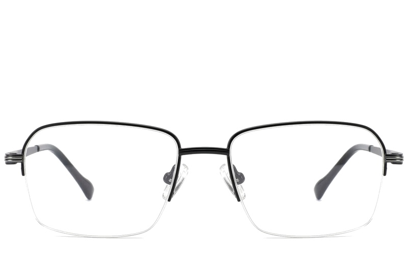 BS2012-1716_Black_Semi-rimless_Titanium_Glasses_corner-front
