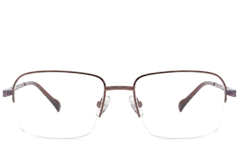BS2012-1717_Brown_Semi-rimless_Titanium_Glasses_corner-front