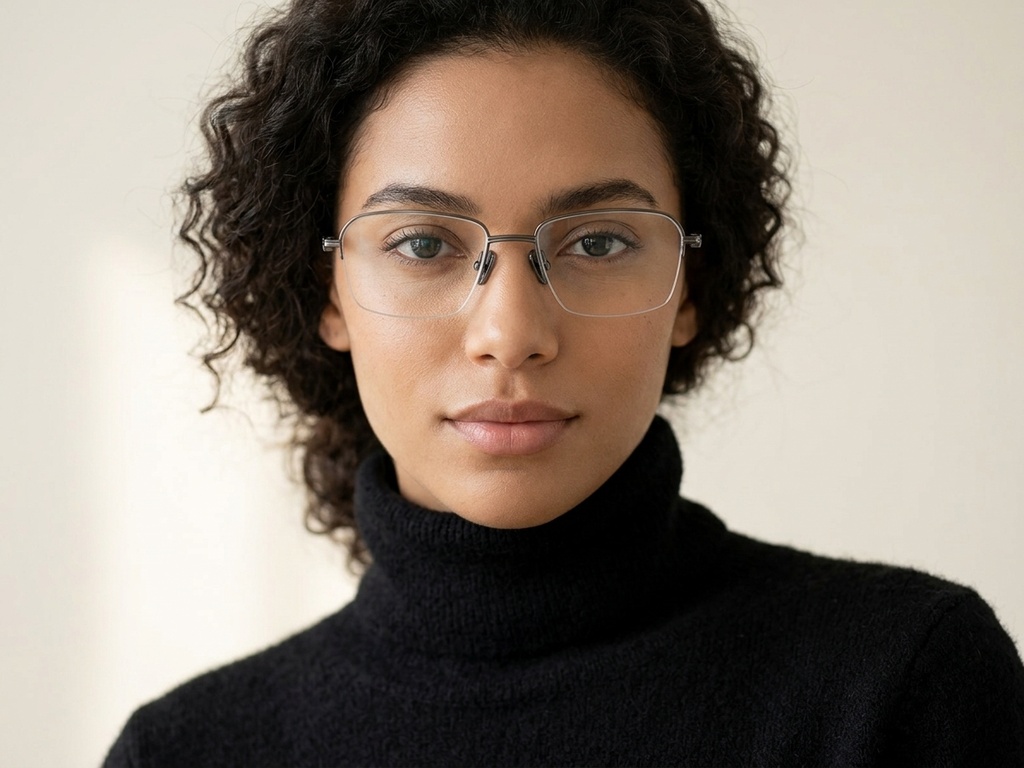 BS2012-1718_Grey_Semi-rimless_Titanium_Glasses-tryon_female