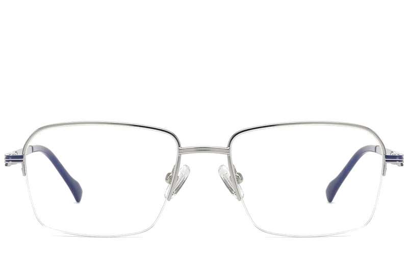 BS2012-1719_Silver_Semi-rimless_Titanium_Glasses_corner-front