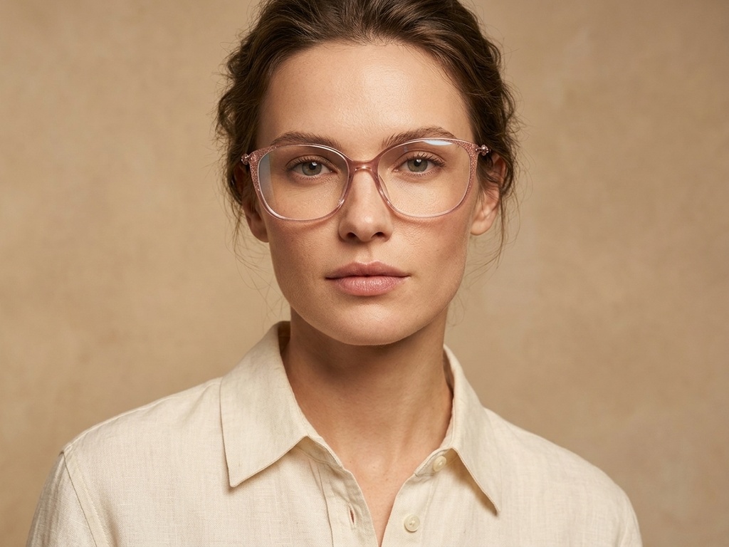 BS2012-1735_Pink_Butterfly_Titanium_Glasses_corner-tryon_female