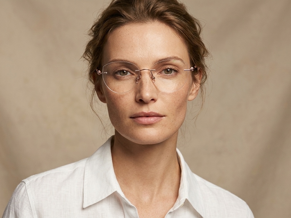 BS2012-1745_Pink_Invisible_Titanium_Glasses_corner-tryon_female