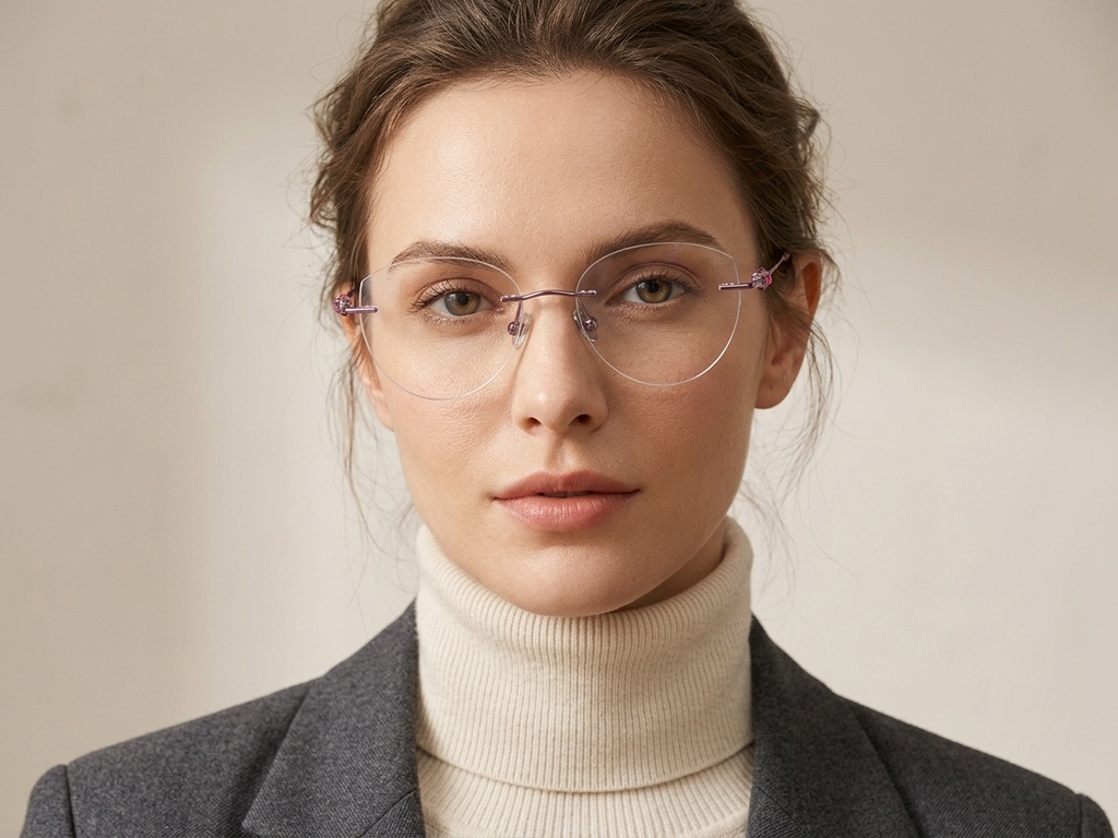 BS2012-1746_Purple_Invisible_Titanium_Glasses_corner-tryon_female