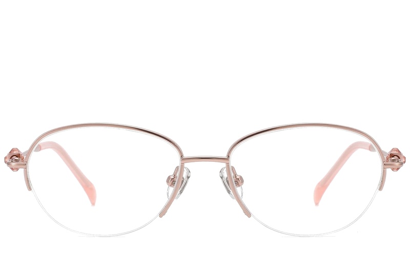 BS2012-1755_Pink_Semi-rimless_Titanium_Glasses_corner-front