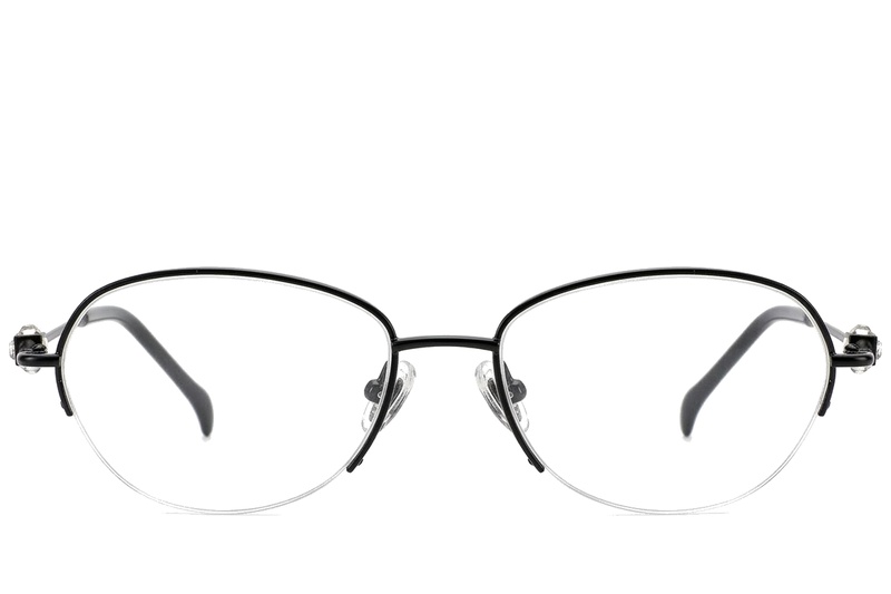 BS2012-1758_Black_Semi-rimless_Titanium_Glasses_corner-front