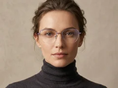 BS2012-1772_Purple_Semi-rimless_Titanium_Glasses-tryon_female