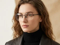 BS2012-1773_Black_Semi-rimless_Titanium_Glasses_corner-tryon_female