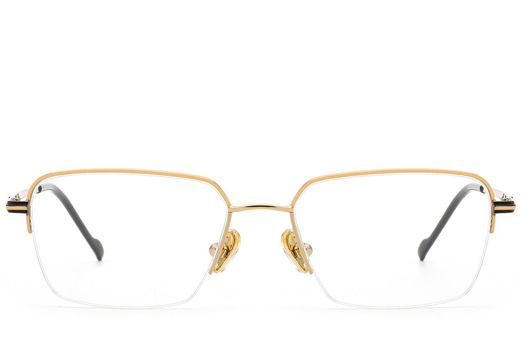 BS2012-1779_Golden_Semi-rimless_Titanium_Glasses_front