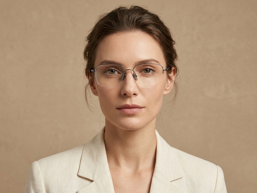 BS2012-1780_Grey_Semi-rimless_Titanium_Glasses_corner-tryon_female