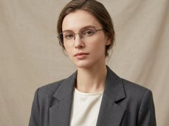 BS2012-1781_Brown_Semi-rimless_Titanium_Glasses_corner-tryon_female