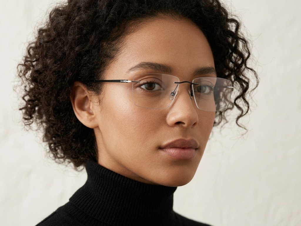 BS2012-1788_Black_Invisible_Titanium_Glasses_corner-tryon_female