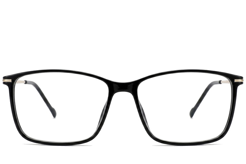 BS2012-1794_Black_Rectangular_Titanium_Glasses_corner-front