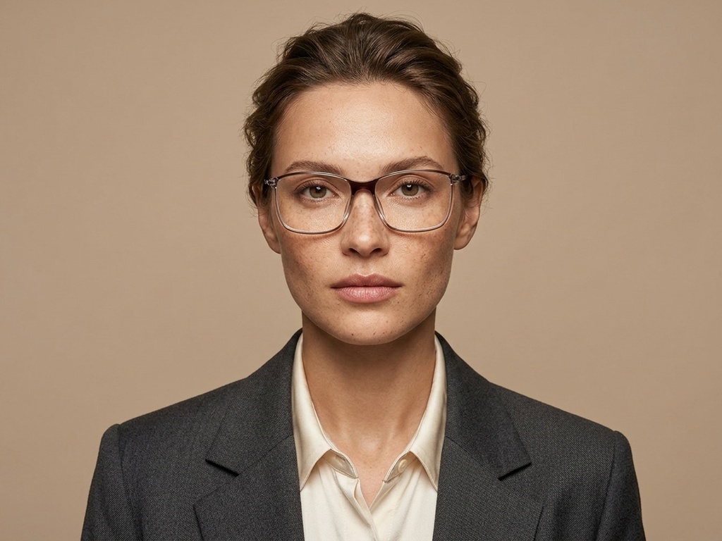 BS2012-1797_Brown_Rectangular_Titanium_Glasses_corner-tryon_female