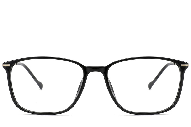 BS2012-1800_Black_Rectangular_Titanium_Glasses_corner-front