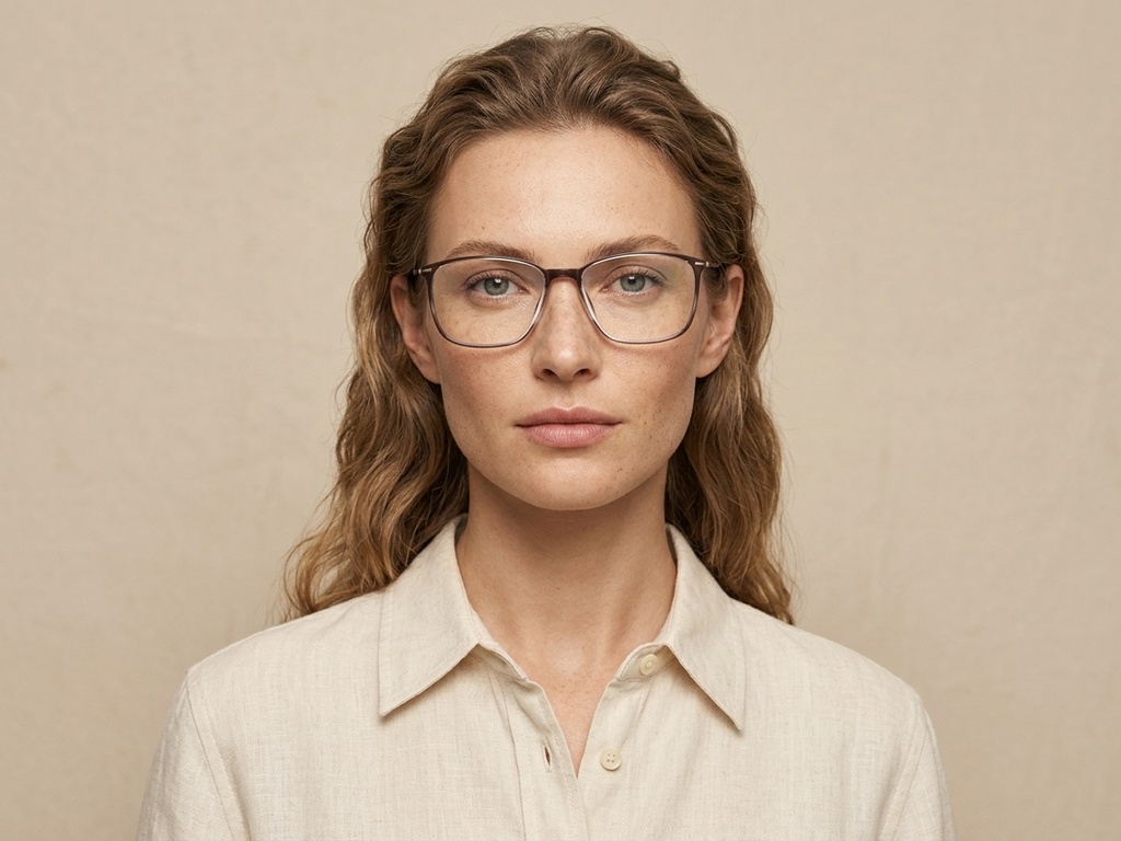 BS2012-1802_Brown_Rectangular_Titanium_Glasses-tryon_female