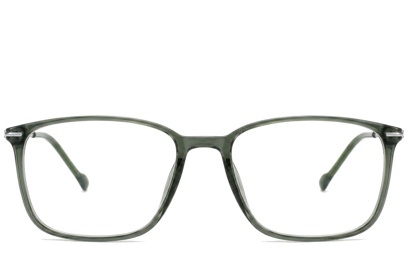 BS2012-1803_Green_Rectangular_Titanium_Glasses_corner-front