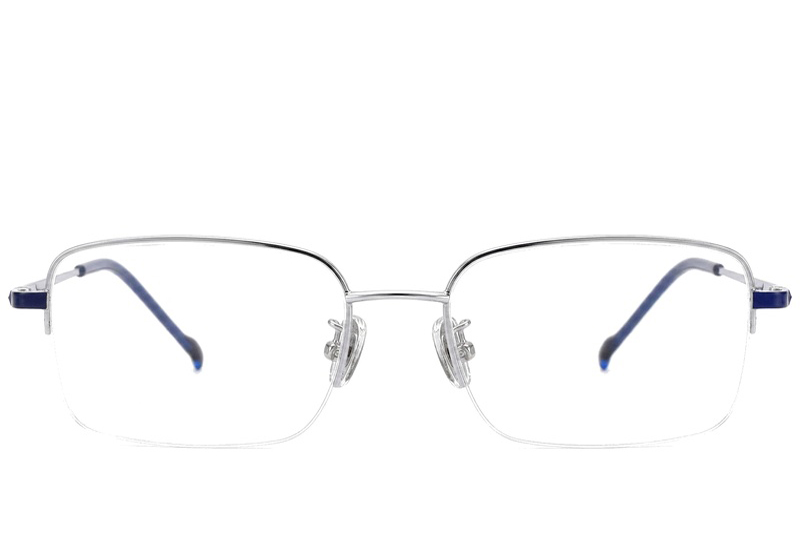 BS2012-1814_Silver_Semi-rimless_Titanium_Glasses_corner-front