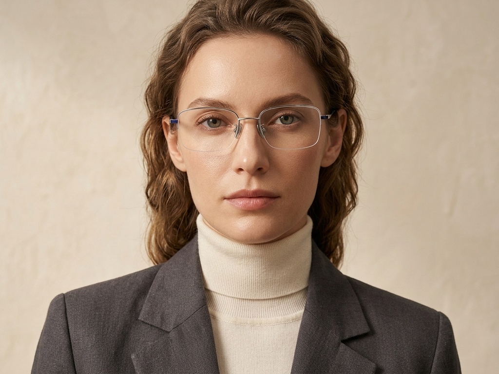 BS2012-1814_Silver_Semi-rimless_Titanium_Glasses_corner-tryon_female