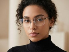 BS2012-1815_Black_Semi-rimless_Titanium_Glasses_corner-tryon_female