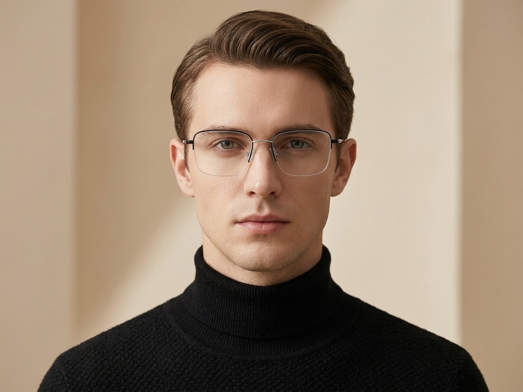 BS2012-1815_Black_Semi-rimless_Titanium_Glasses_corner-tryon_male