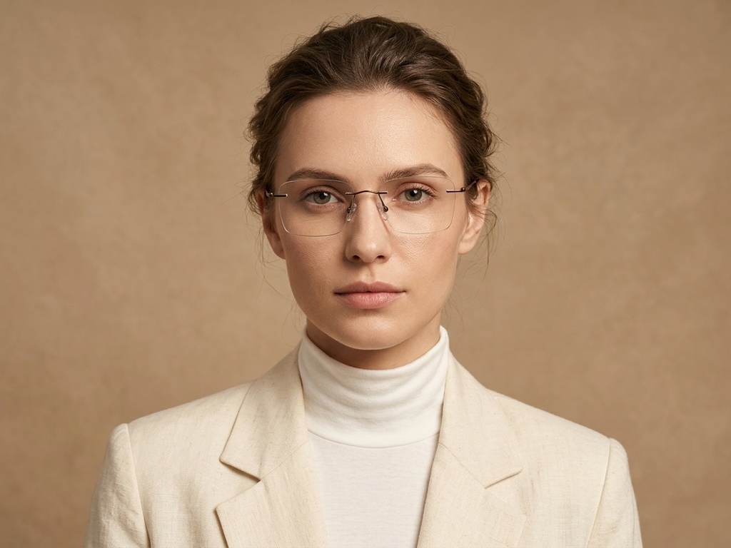 BS2012-1818_Brown_Invisible_Titanium_Glasses_corner-tryon_female