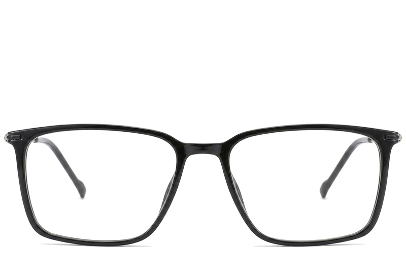 BS2012-1821_Black_Rectangular_Titanium_Glasses_corner-front
