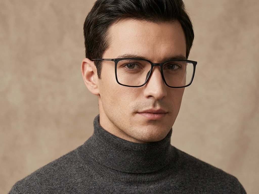 BS2012-1826_Black_Rectangular_Titanium_Glasses_corner-tryon_male