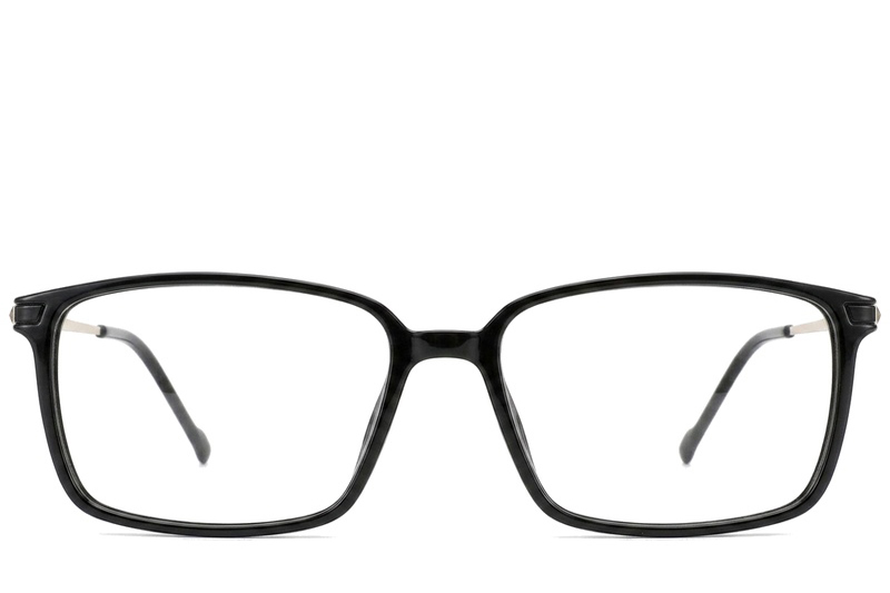 BS2012-1827_Black_Rectangular_Titanium_Glasses_corner-front