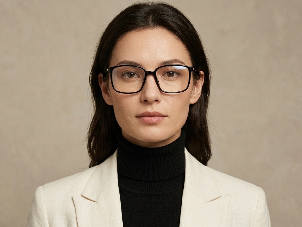 BS2012-1827_Black_Rectangular_Titanium_Glasses_corner-tryon_female