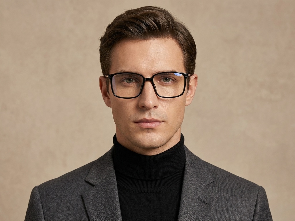 BS2012-1827_Black_Rectangular_Titanium_Glasses_corner-tryon_male