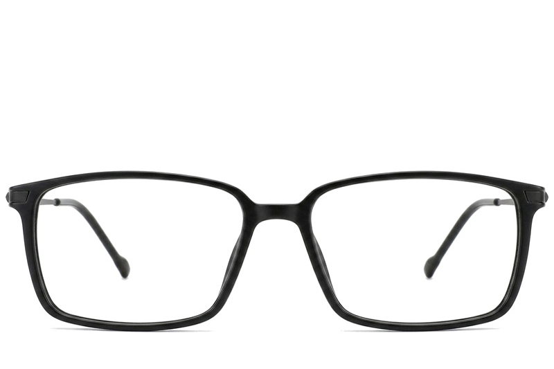 BS2012-1832_Black_Rectangular_Titanium_Glasses_corner-front