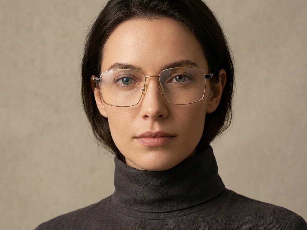 BS2012-1838_Golden_Rectangular_Titanium_Glasses-tryon_female