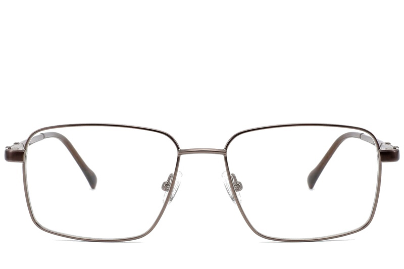 BS2012-1840_Brown_Rectangular_Titanium_Glasses_corner-front