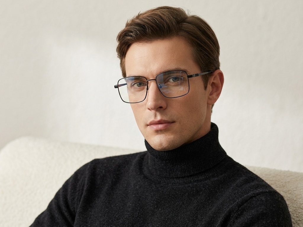 BS2012-1842_Black_Rectangular_Titanium_Glasses_corner-tryon_male
