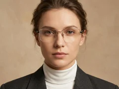 BS2012-1843_Golden_Semi-rimless_Titanium_Glasses_corner-tryon_female