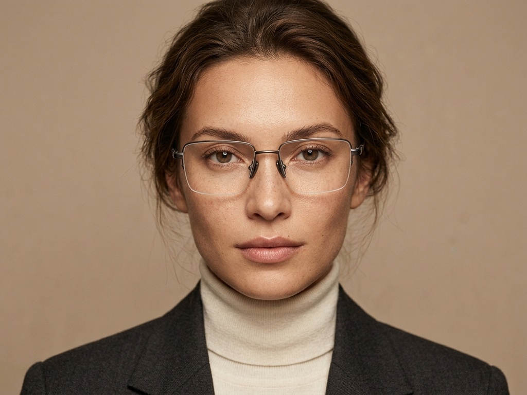 BS2012-1844_Grey_Semi-rimless_Titanium_Glasses_corner-tryon_female