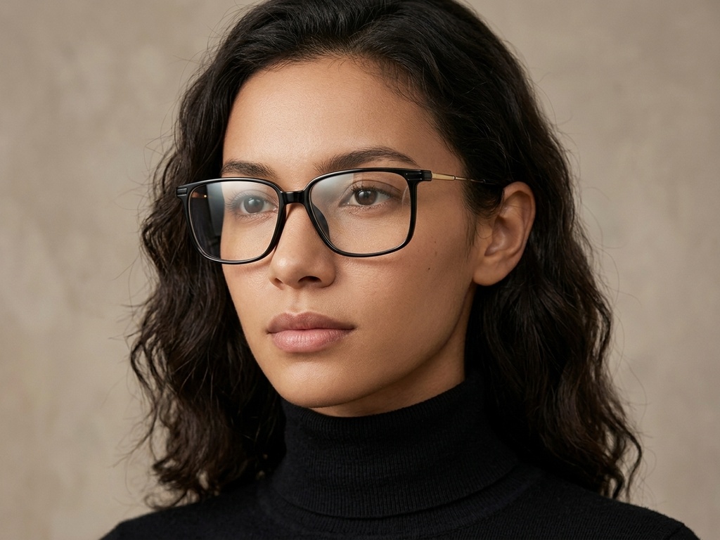 BS2012-1853_Black_Rectangular_Titanium_Glasses_corner-tryon_female