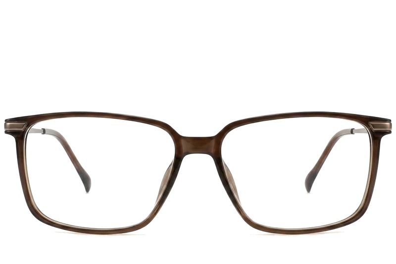 BS2012-1855_Brown_Rectangular_Titanium_Glasses_corner-front